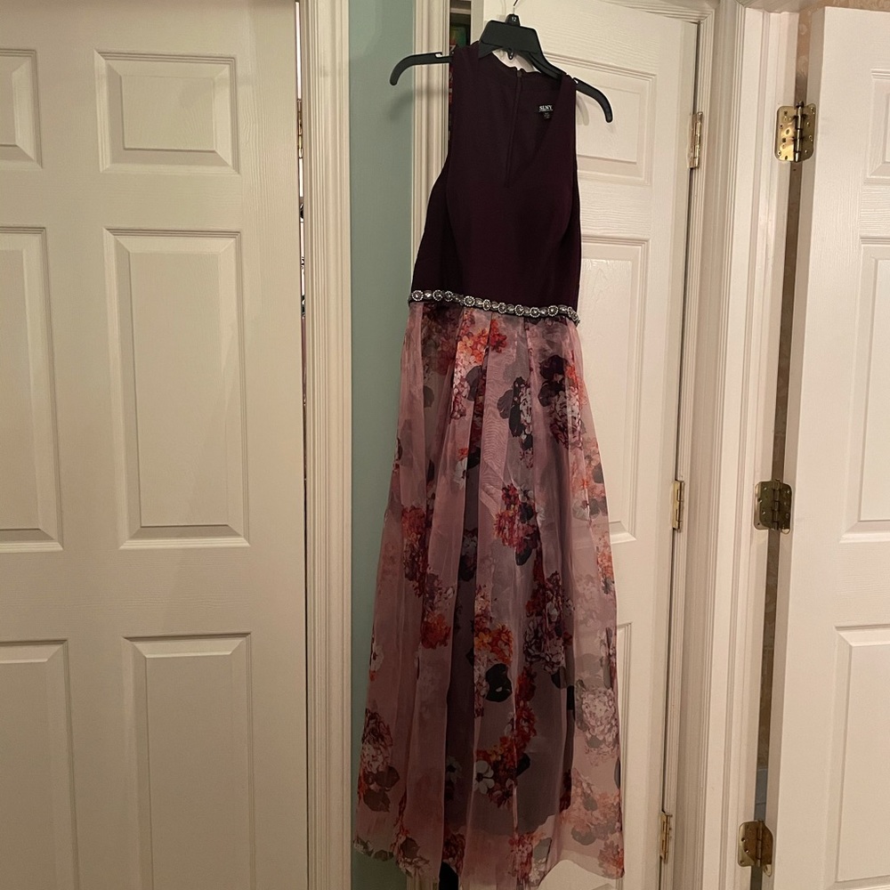 Purple floral maxi dress